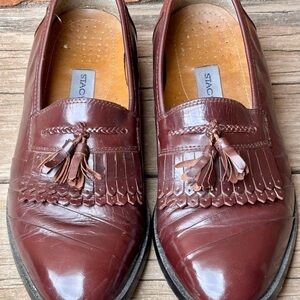 Stacy Adams Mens Comfort System Leather Tassel Brown Loafers 9.5M